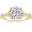 18K Yellow Gold Luxe Celtic Love Knot Diamond Ring, smalltop view