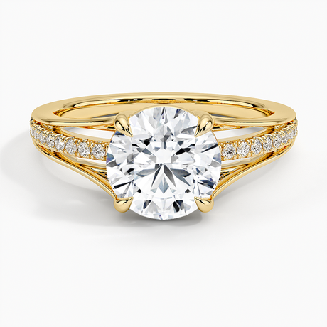 18K Yellow Gold Tressa Split Shank Diamond Ring
