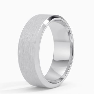 7.5mm Beveled Edge Matte Wedding Ring