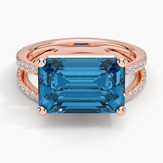 Revelry London Blue Topaz and Diamond Cocktail Ring