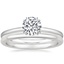 Platinum Sora Diamond Ring with Petite Comfort Fit Wedding Ring