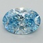 3.70 Ct. Fancy Vivid Blue Oval Lab Grown Diamond
