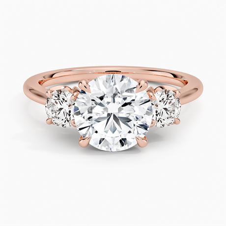 14K Rose Gold Petal Three Stone Diamond Ring (2/3 ct. tw.)