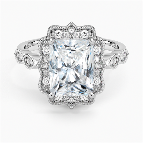 18K White Gold Cadenza Halo Diamond Ring