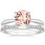 18KW Morganite Freesia Ring with Sia Diamond Open Ring, smalltop view