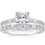 18K White Gold Luxe Tapered Baguette Diamond Ring (1/4 ct. tw.) with Leona Diamond Ring (1/3 ct. tw.)