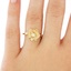 The Tearose Ring, smalltop view on a hand