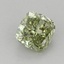 0.88 Ct. Fancy Vivid Green Cushion Lab Grown Diamond