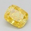 0.81 Ct. Fancy Vivid Yellow Cushion Lab Grown Diamond