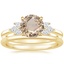 18K Yellow Gold Stella Diamond Ring with Petite Comfort Fit Wedding Ring