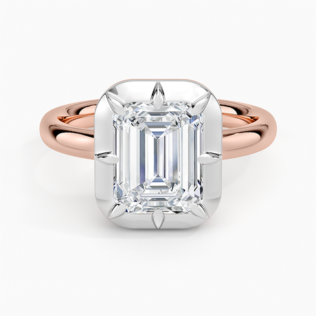 14K Rose Gold Harper Mixed Metal Solitaire Ring