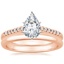 14K Rose Gold Sonora Diamond Ring with 2mm Comfort Fit Wedding Ring