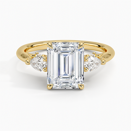 Three Stone Cathedral Engagement Ring