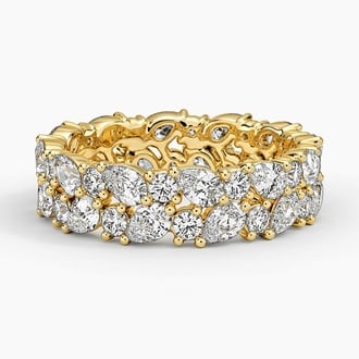 Olivetta Double Row Lab Eternity Diamond Ring in 18K Yellow Gold