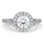 Custom Hand Engraved Swirl Halo Diamond Ring