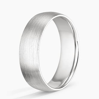Matte Comfort Fit 6mm Wedding Ring in Platinum