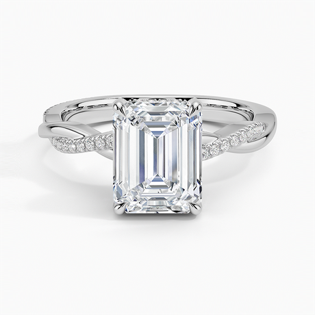 Petite Twisted Vine Hidden Halo Pavé Diamond Ring