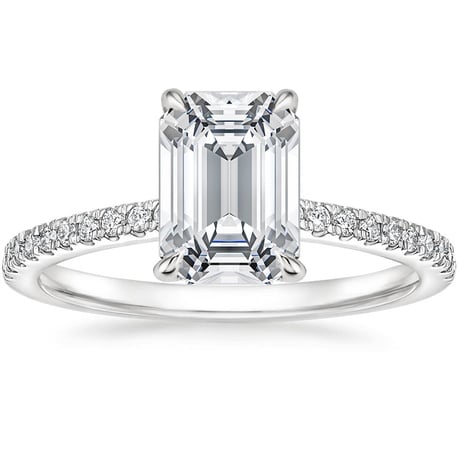 18K White Gold Petite Demi Diamond Ring with Ballad Diamond Ring