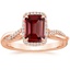 14K Rose Gold Petite Twisted Vine Halo Diamond Ring (1/4 ct. tw.), smalltop view