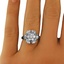 The Renata Ring, smalltop view on a hand
