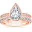 14K Rose Gold Sinclair Art Deco Diamond Ring (1/6 ct. tw.) with Sienna Diamond Ring (1/2 ct. tw.)
