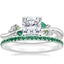 Platinum Arden Diamond Ring with Lab Emerald Accents with Luxe Ballad Emerald Ring