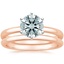 14K Rose Gold Six-Prong 2mm Comfort Fit Bridal Set