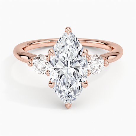 14K Rose Gold Freesia Three Stone Diamond Ring (1/3 ct. tw.)