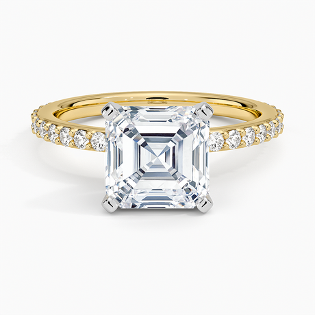 14K Yellow Gold Petite Shared Prong Three-Quarter Coverage Diamond Ring (1/3 ct. tw.)
