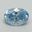 4.06 Ct. Fancy Vivid Blue Oval Lab Grown Diamond