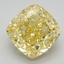 3.24 Ct. Fancy Vivid Yellow Cushion Lab Grown Diamond