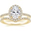18K Yellow Gold Luxe Ballad Halo Diamond Ring (1/3 ct. tw.) with Flair Diamond Ring (1/6 ct. tw.)