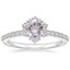 Platinum Flor Halo Diamond Ring, smalltop view