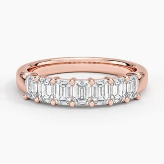 Grace Seven Stone Emerald Diamond Ring (1 ct. tw.) in 14K Rose Gold