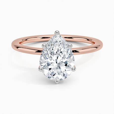14K Rose Gold Mixed Metal Perfect Fit Solitaire Ring