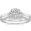18K White Gold Melody Diamond Ring with Crescent Diamond Ring