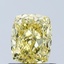 1.02 Ct. Fancy Vivid Yellow Cushion Lab Grown Diamond