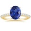 14K Yellow Gold Petite Shared Prong Half Coverage Diamond Ring, smalltop view