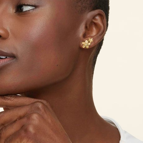 Plumeria Lab Diamond Climber Earrings (1/4 ct. tw.)
