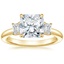 18K Yellow Gold Petite Rhiannon Three Stone Diamond Ring (1/4 ct. tw.), smalltop view