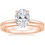 14K Rose Gold Flower Petal Diamond Ring with Petite Comfort Fit Wedding Ring