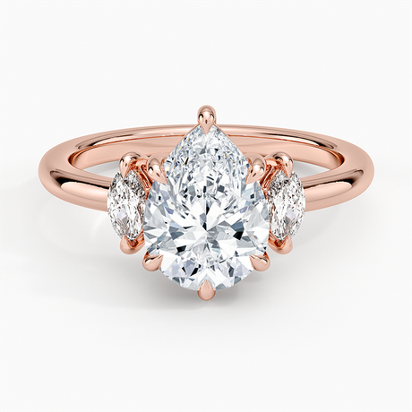 14K Rose Gold Sasha Three Stone Marquise Diamond Ring (1/3 ct. tw.)
