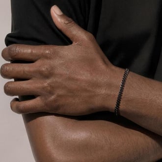 Cuban Diamond Cut Domed Chain Bracelet
