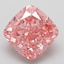 3.09 Ct. Fancy Vivid Pink Cushion Lab Grown Diamond