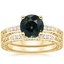 18K Yellow Gold Delicate Antique Scroll Diamond Bridal Set