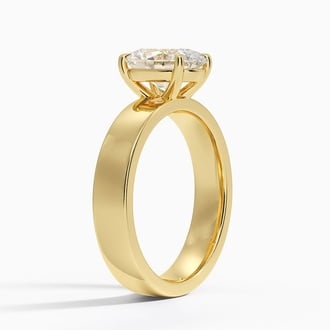 Peyton 4mm Solitaire with 2ct Oval Certified Lab Diamond in 18K Yellow Gold