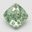 1.50 Ct. Fancy Vivid Green Cushion Lab Grown Diamond