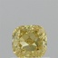 0.71 Ct. Fancy Vivid Yellow Cushion Lab Grown Diamond