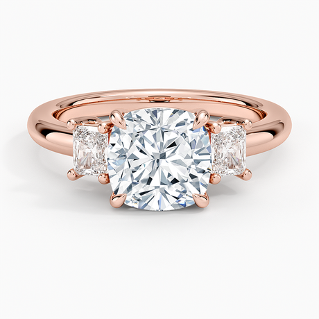 14K Rose Gold Helena Radiant-Cut Three Stone Diamond Ring (3/8 ct. tw.)