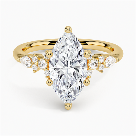 Pear and Round Diamond Engagement Ring Setting